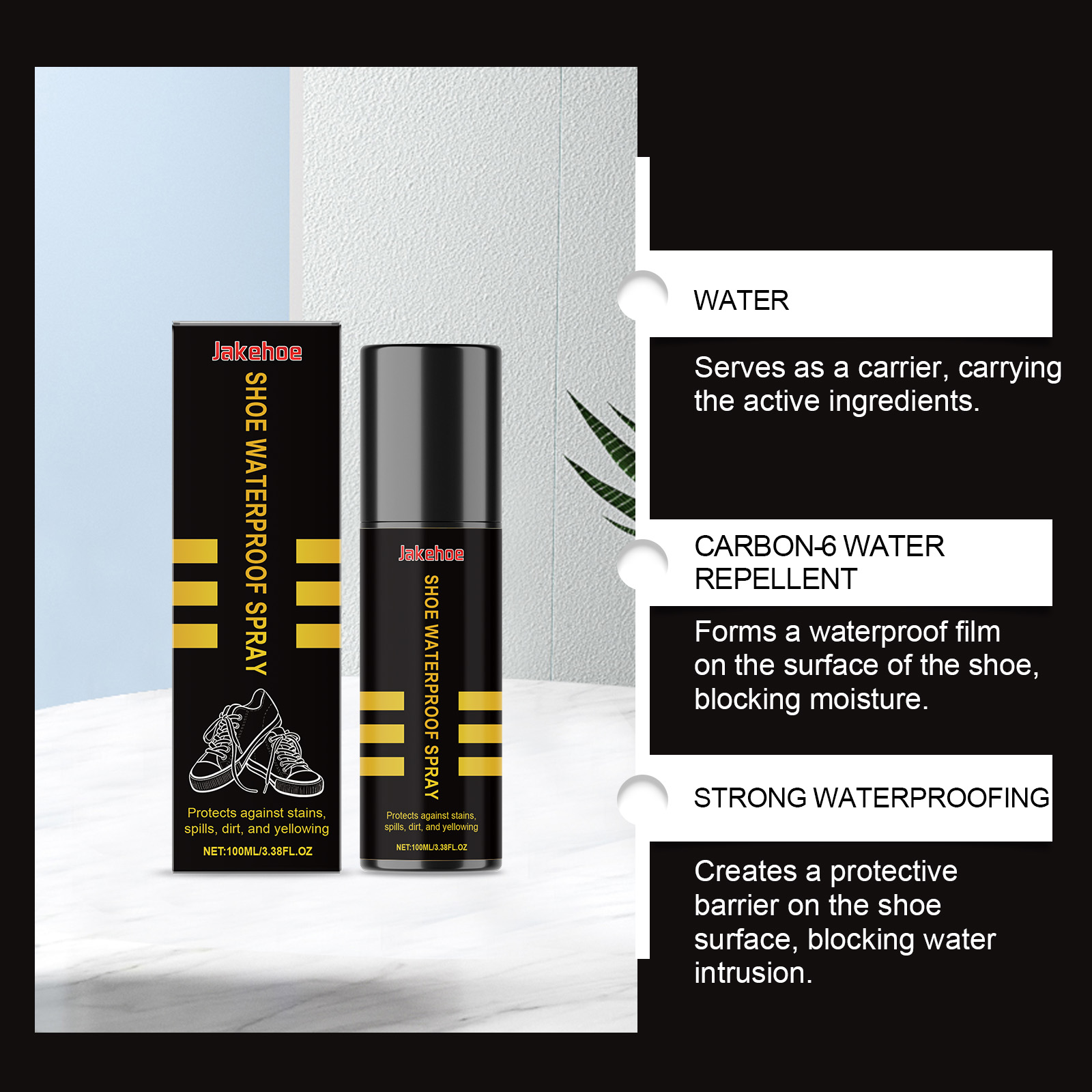 White Sneaker Care Kit - Shoe Waterproof Protector Spray, Water Repellent