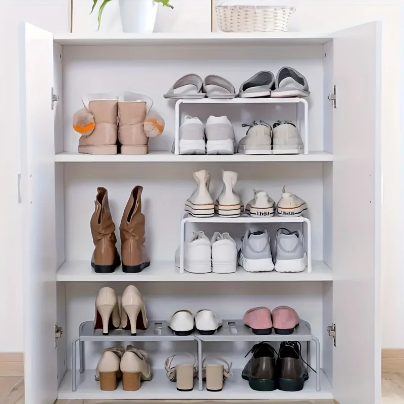 Adjustable Plastic Shoe Rack M - White Sneaker Care Kit review and price